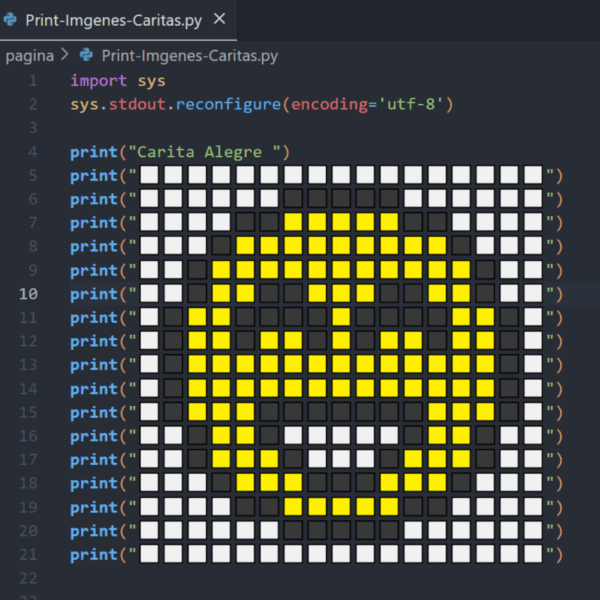 Caritas con print() en Python – Personaliza tus proyectos desde el inicio