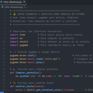 Intro Dinámica y Creativa para Consola en Python