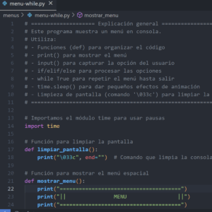 Menú Repetitivo en Python – Domina los ciclos while en tus programas